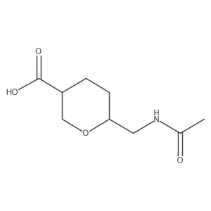 6-(Acetamidomethyl)oxane-3-carboxylic acid结构式