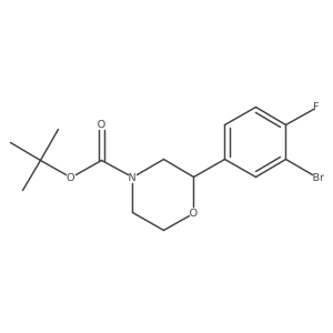 Tert-butyl 2-(3-bromo-4-fluorophenyl)morpholine-4-carboxylate结构式
