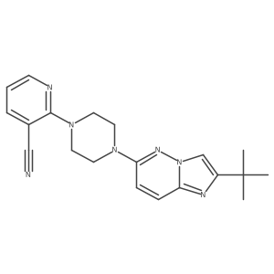 2-(4-{2-Tert-butylimidazo[1,2-b]pyridazin-6-yl}piperazin-1-yl)pyridine-3-carbonitrile Structure