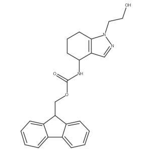 (9H-fluoren-9-yl)methyl N-[1-(2-hydroxyethyl)-4,5,6,7-tetrahydro-1H-indazol-4-yl]carbamate结构式