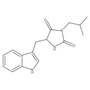 5-((1H-Indol-3-yl)methyl)-3-isobutylimidazolidine-2,4-dione结构式