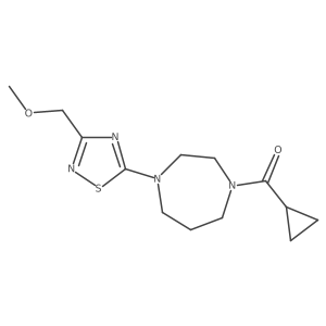 1-Cyclopropanecarbonyl-4-[3-(methoxymethyl)-1,2,4-thiadiazol-5-yl]-1,4-diazepane结构式