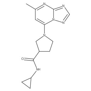 N-cyclopropyl-1-{5-methyl-[1,2,4]triazolo[1,5-a]pyrimidin-7-yl}pyrrolidine-3-carboxamide结构式