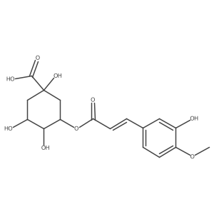 (1S,3R,4R,5R)-1,3,4-Trihydroxy-5-(((E)-3-(3-hydroxy-4-methoxyphenyl)acryloyl)oxy)cyclohexanecarboxylic acid结构式