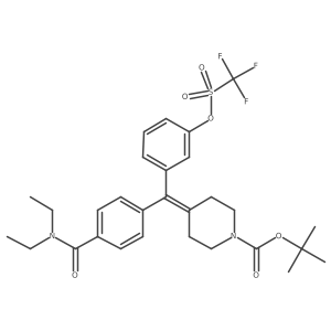 Tert-butyl 4-[{4-[(diethylamino)carbonyl]phenyl}(3-{[(trifluoromethyl)sulfonyl]oxy}phenyl)methylene]piperidine-1-carboxylate Structure