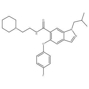 1h-Indazole-6-carboxamide,5-(4-fluorophenoxy)-1-(2-methylpropyl)-n-[2-(1-piperidinyl)ethyl]- Structure