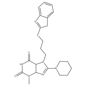 7-[3-(1,3-Benzothiazol-2-ylsulfanyl)propyl]-3-methyl-8-piperidin-1-yl-4,5-dihydropurine-2,6-dione结构式