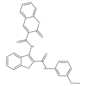 N-(2-((3-methoxyphenyl)carbamoyl)benzofuran-3-yl)-2-oxo-2H-chromene-3-carboxamide Structure
