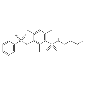 N-(2-methoxyethyl)-2,4,6-trimethyl-3-(N-methylphenylsulfonamido)benzenesulfonamide结构式