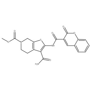 methyl 3-carbamoyl-2-(2-oxo-2H-chromene-3-carboxamido)-4,5-dihydrothieno[2,3-c]pyridine-6(7H)-carboxylate Structure