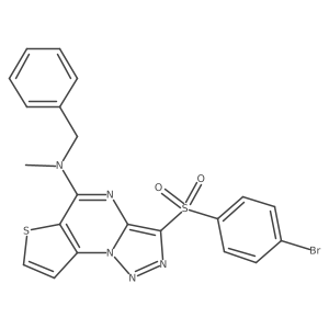 N-benzyl-3-[(4-bromophenyl)sulfonyl]-N-methylthieno[2,3-e][1,2,3]triazolo[1,5-a]pyrimidin-5-amine结构式