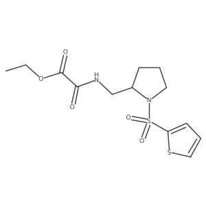 Ethyl 2-oxo-2-(((1-(thiophen-2-ylsulfonyl)pyrrolidin-2-yl)methyl)amino)acetate Structure