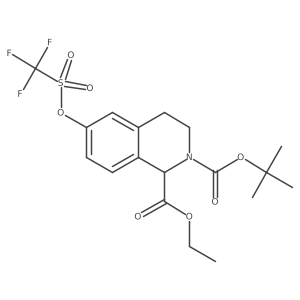 1-ethyl 2-tert-butyl 6-(((trifluoromethyl)sulfonyl)oxy)-3,4-dihydroisoquinoline-1,2(1H)-dicarboxylate Structure