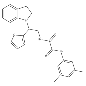 N1-(3,5-dimethylphenyl)-N2-(2-(furan-2-yl)-2-(indolin-1-yl)ethyl)oxalamide结构式
