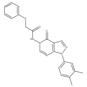N-(1-(3,4-dimethylphenyl)-4-oxo-1H-pyrazolo[3,4-d]pyrimidin-5(4H)-yl)-2-phenoxyacetamide结构式