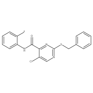 2-(benzylsulfanyl)-5-chloro-N-(2-fluorophenyl)pyrimidine-4-carboxamide Structure