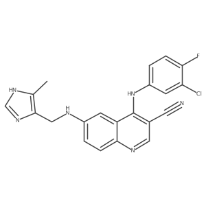 4-(3-chloro-4-fluorophenylamino)-6-((5-methyl-1H-imidazol-4-yl)methylamino)quinoline-3-carbonitrile结构式