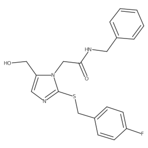 N-benzyl-2-(2-{[(4-fluorophenyl)methyl]sulfanyl}-5-(hydroxymethyl)-1H-imidazol-1-yl)acetamide结构式