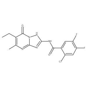 2-chloro-N-(6-ethyl-7-hydroxy-5-methyl[1,2,4]triazolo[1,5-a]pyrimidin-2-yl)-4,5-difluorobenzamide结构式