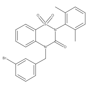 4-(3-bromobenzyl)-2-(2,6-dimethylphenyl)-2H-1,2,4-benzothiadiazin-3(4H)-one 1,1-dioxide结构式