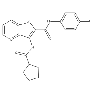 3-(cyclopentanecarboxamido)-N-(4-fluorophenyl)furo[3,2-b]pyridine-2-carboxamide Structure