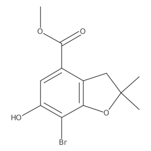7-Bromo-6-hydroxy-2,2-dimethyl-2,3-dihydro-benzofuran-4-carboxylic acid methyl ester结构式