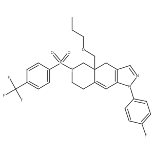 (4aR)-1-(4-Fluorophenyl)-4,4a,5,6,7,8-hexahydro-4a-(propoxymethyl)-6-[[4-(trifluoromethyl)phenyl]sulfonyl]-1H-pyrazolo[3,4-g]isoquinoline结构式