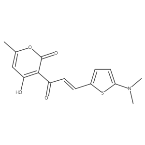 3-{(2E)-3-[5-(Dimethylamino)-2-thienyl]prop-2-enoyl}-4-hydroxy-6-methyl-2H-pyran-2-one结构式