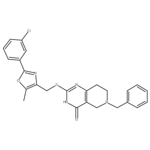 6-benzyl-2-(((2-(3-chlorophenyl)-5-methyloxazol-4-yl)methyl)thio)-5,6,7,8-tetrahydropyrido[4,3-d]pyrimidin-4(3H)-one Structure