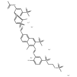 Cuprate(4-), [5-(acetylamino)-4-hydroxy-3-[2-[5-(hydroxy-kappaO)-6-[2-[2-(hydroxy-kappaO)-5-[[2-(sulfooxy)ethyl]sulfonyl]phenyl]diazenyl-kappaN1]-7-sulfo-2-naphthalenyl]diazenyl]-2,7-naphthalenedisulfonato(6-)]-, sodium (1:4) Structure