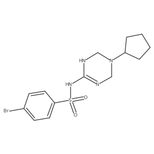 4-bromo-N-(5-cyclopentyl-1,4,5,6-tetrahydro-1,3,5-triazin-2-yl)benzenesulfonamide Structure