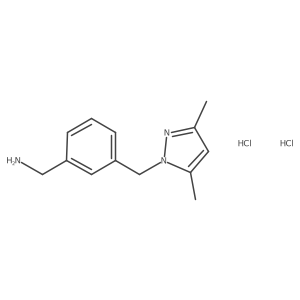 {3-[(3,5-dimethyl-1H-pyrazol-1-yl)methyl]phenyl}methanamine dihydrochloride Structure