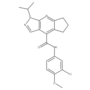 N-(3-chloro-4-methoxyphenyl)-1-(propan-2-yl)-1,5,6,7-tetrahydrocyclopenta[b]pyrazolo[4,3-e]pyridine-4-carboxamide Structure