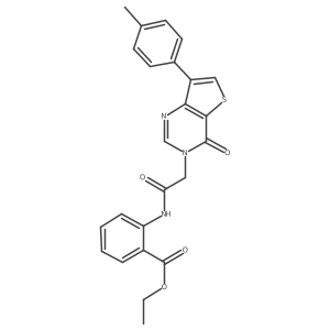 ethyl 2-({[7-(4-methylphenyl)-4-oxothieno[3,2-d]pyrimidin-3(4H)-yl]acetyl}amino)benzoate Structure