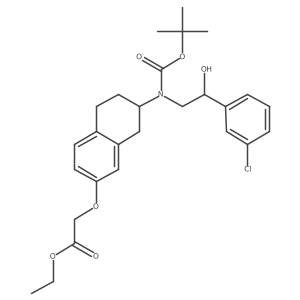 Acetic acid, [[7-[[2-(3-chlorophenyl)-2-hydroxyethyl][(1,1-dimethylethoxy)carbonyl]amino]-5,6,7,8-tetrahydro-2-naphthalenyl]oxy]-, ethyl ester, [R-(R*,S*)]- Structure