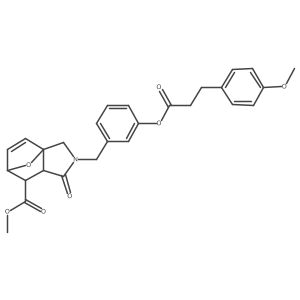 Methyl 1,2,3,6,7,7a-hexahydro-2-[[3-[3-(4-methoxyphenyl)-1-oxopropoxy]phenyl]methyl]-1-oxo-3a,6-epoxy-3aH-isoindole-7-carboxylate结构式