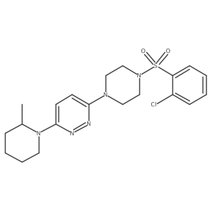 3-(4-((2-Chlorophenyl)sulfonyl)piperazin-1-yl)-6-(2-methylpiperidin-1-yl)pyridazine结构式