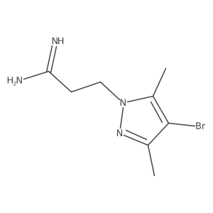 1H-Pyrazole-1-propanimidamide, 4-bromo-3,5-dimethyl- Structure