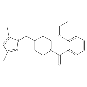 (4-((3,5-dimethyl-1H-pyrazol-1-yl)methyl)piperidin-1-yl)(2-ethoxyphenyl)methanone结构式