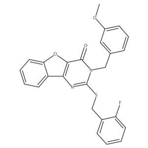 2-[(2-fluorobenzyl)sulfanyl]-3-(3-methoxybenzyl)[1]benzofuro[3,2-d]pyrimidin-4(3H)-one Structure