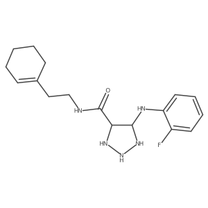 N-[2-(cyclohexen-1-yl)ethyl]-5-(2-fluoroanilino)triazolidine-4-carboxamide Structure