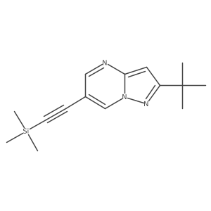 2-tert-Butyl-6-trimethylsilanylethynyl-pyrazolo[1,5-a]pyrimidine结构式
