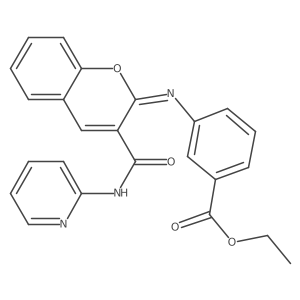 ethyl 3-{[(2Z)-3-(pyridin-2-ylcarbamoyl)-2H-chromen-2-ylidene]amino}benzoate Structure