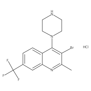3-Bromo-2-methyl-4-(piperazin-1-yl)-7-(trifluoromethyl)quinoline hydrochloride结构式