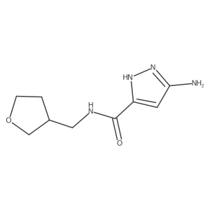 3-amino-N-(oxolan-3-ylmethyl)-1H-pyrazole-5-carboxamide结构式