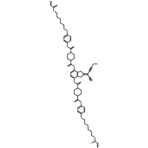4-O-[2-(1-cyanopent-2-ynylidene)-4-[4-[4-(6-prop-2-enoyloxyhexoxy)phenoxy]carbonylcyclohexanecarbonyl]oxy-1,3-benzodithiol-7-yl] 1-O-[4-[6-(1-hydroxyprop-2-enoxy)hexoxy]phenyl] cyclohexane-1,4-dicarboxylate Structure