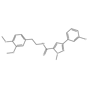 3-(3-chlorophenyl)-N-[2-(3,4-dimethoxyphenyl)ethyl]-1-methyl-1H-pyrazole-5-carboxamide Structure