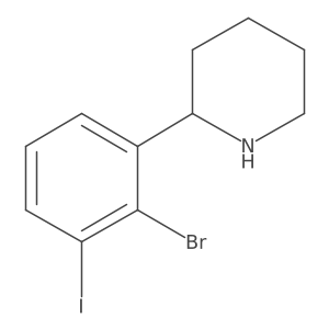 (R)-2-(2-Bromo-3-iodophenyl)piperidine结构式