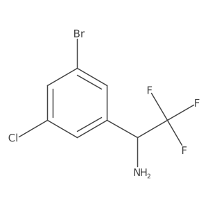 1-(3-Bromo-5-chlorophenyl)-2,2,2-trifluoroethan-1-amine结构式