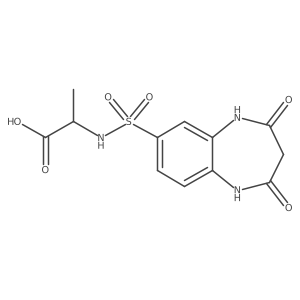 2-[[(2,4-Dioxo-2,3,4,5-tetrahydro-1H-1,5-benzodiazepin-7-yl)sulfonyl]amino]propanoic acid结构式